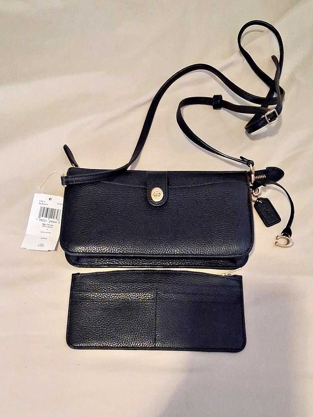 Coach Phone Crossbody In Crossgrain Leather Black C4816 NWT READ